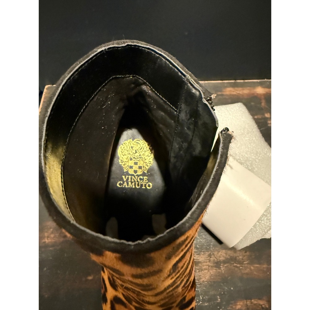 Vince Camuto Leopard Print Cow Hair Ankle Boots VP-NANDI2 Pointed Toe Stiletto 9 - Picture 10 of 11